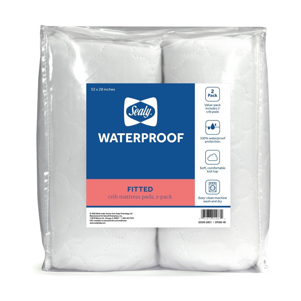 Photos - Mattress Cover / Pad Sealy Waterproof Crib & Toddler Mattress Protector Pads - 2pk 