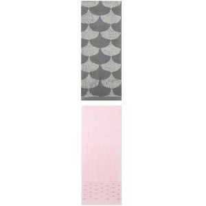REGALWOVEN Cotton Geometric Absorbent Soft Decorative Hand Towel for Bathroom Hand Face Gym Spa 14" x 30"/13" x 29" 2 Pcs - 1 of 4