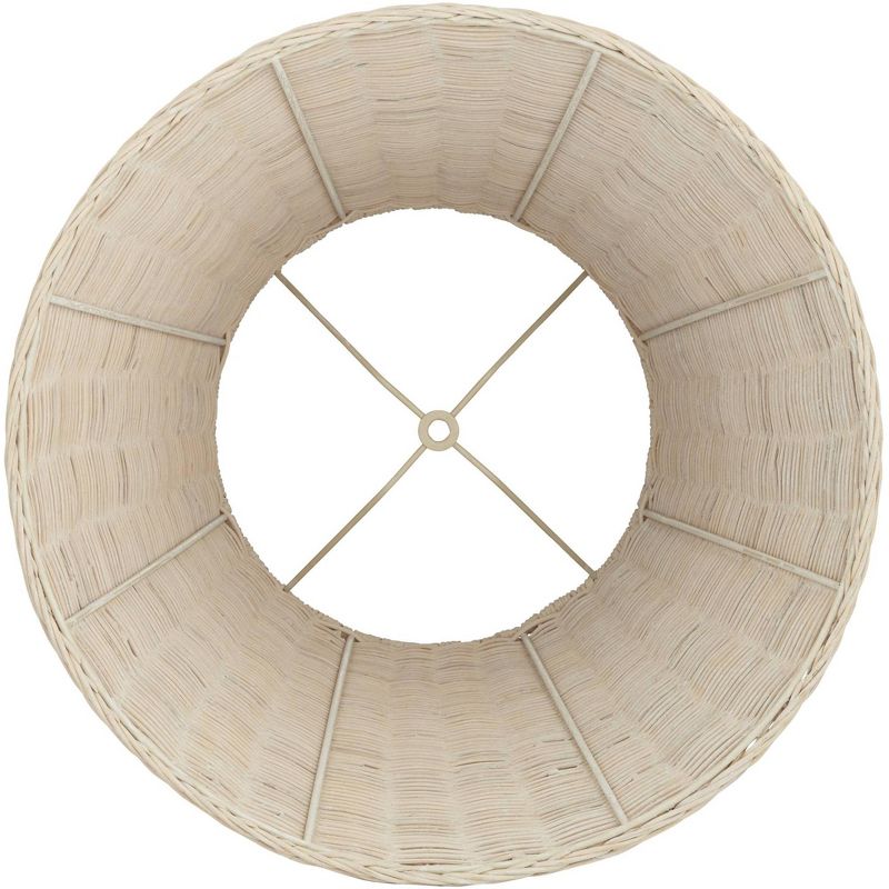 Springcrest 10" Top x 16" Bottom x 13 1/4" High x 13 1/4" Slant Lamp Shade Replacement Medium White Empire Round Coastal Rattan Spider Harp Finial, 5 of 8