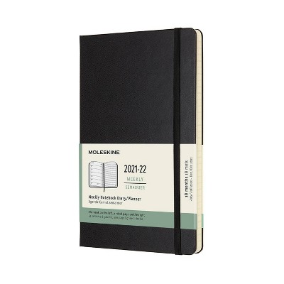 2021-22 Academic 18 Month Planner 5" x 8.25" Weekly Large Black - Moleskine
