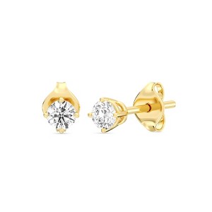 Gilded Lab-Grown Diamond Stud Earrings for Women | 925 Sterling Silver Studs and 14KT Gold 925 Plated Silver | Hypoallergenic Fine Jewelry - 1 of 4