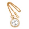 Black Bow Jewelry Charles Hubert Gold-Tone Plated Stainless Open Face 50mm Pocket Watch - 3 of 4