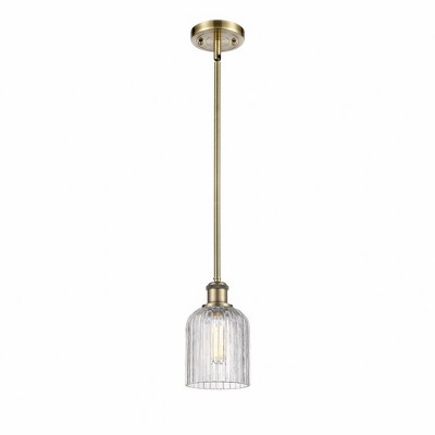Bridal Veil - 1 Light Stem Hung Mini Pendant In Art Deco Style-9 Inches Tall and 5 Inches Wide