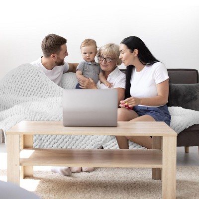 Ultra Plush White Chunky Knit Throw Blanket