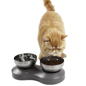 Els Pet 0.5L Dual Stainless Steel Feeding Cat Bowl - 1 of 4