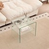 Clear Glass Side & End Table, Tempered Glass End Table Small Table - 2 of 4