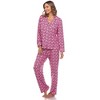 Women's Long Sleeve Heart Print Pajama Set - White Mark - 3 of 4