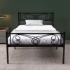 COZONY Metal Bed Frame with Headboard and Footboard, Underbed Storage Sturdy Steel Slats No Box Spring Needed - 2 of 4