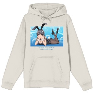 Rascal Does Not Dream Of Bunny Girl Senpai Shoko Makinohara Bunny Costume Long Sleeve Sand Adult Hooded Sweatshirt - 1 of 2