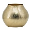AZL1 Life Concept Decorative Chisel Flower Vase Aluminum Short Round Silhouette Elegant for Home Decor Floral Arrangements, Gold, 18"*18"*15" - 4 of 4