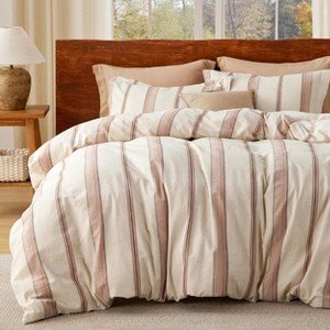 Cotton Duvet Cover Boho Textured Embroidery Jacquard Duvet Cover Set Soft and Breathable Bedding Set for All Seasons - 1 of 4
