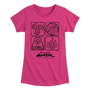Girls' - Avatar: The Last Airbender - Four Elements Fitted Short Sleeve Graphic T-Shirt - 1 of 4