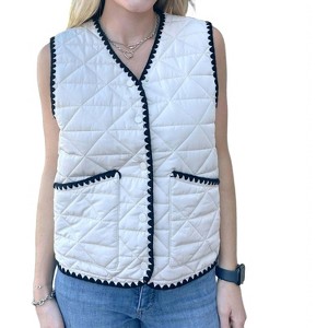 Women's Stitched Black Vest - entro L - 1 of 2