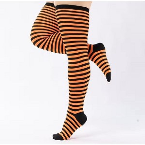 Large Sized Striped Patterned - Thigh High Socks - from the Sock Panda (Women's Sizes, Adult Medium) - 1 of 3