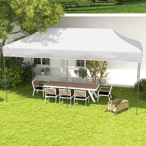 Gulches 10'x20' Pop Up Canopy Tent, Instant Sun Shelter with 3-Level Adjustable Height, Setup for Parties with  Carry Bag for Garden, Patio, White - 1 of 4