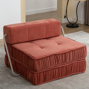 Folding Sofa Bed, 1 Seat Futon Sleeper Convertible Chair Floor Couch with Removable Back Cushion, 4L -ModernLuxe - 1 of 4