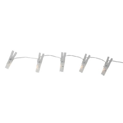 Northlight 15ct Clothespin Summer Patio String Lights Silver - 6.5' Clear Wire