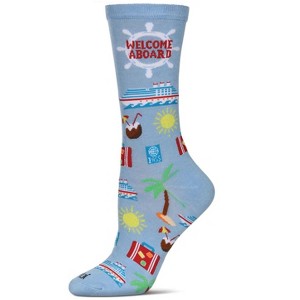 Memoi Women's Cruise Ship Rayon From Bamboo Crew Socks Light Blue 9-11 - 1 of 2