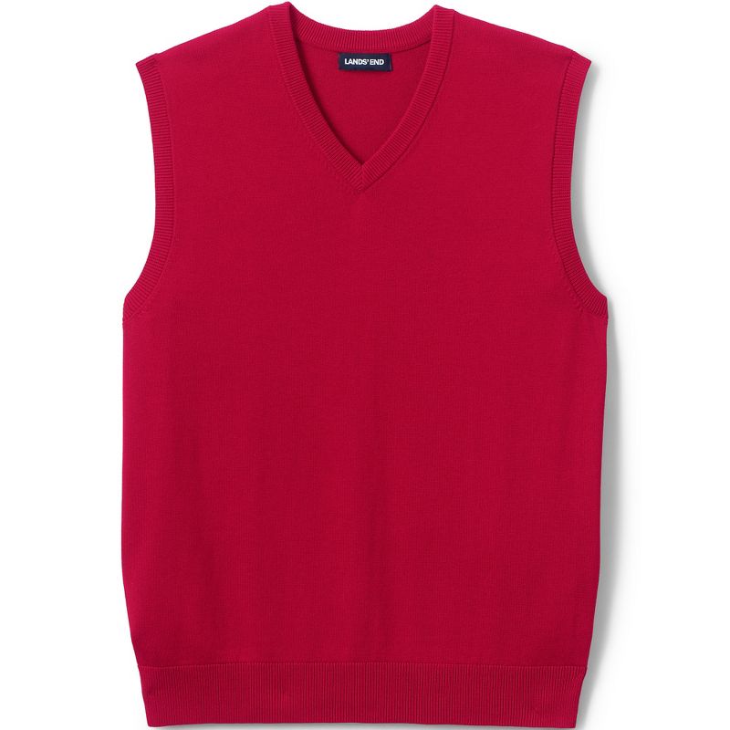 Lands' End School Uniform Men's Cotton Modal Fine Gauge Sweater Vest, 1 of 5