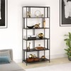 76" 5-Tier Metal Black and Bronze Bookcase - Henn&Hart - 4 of 4