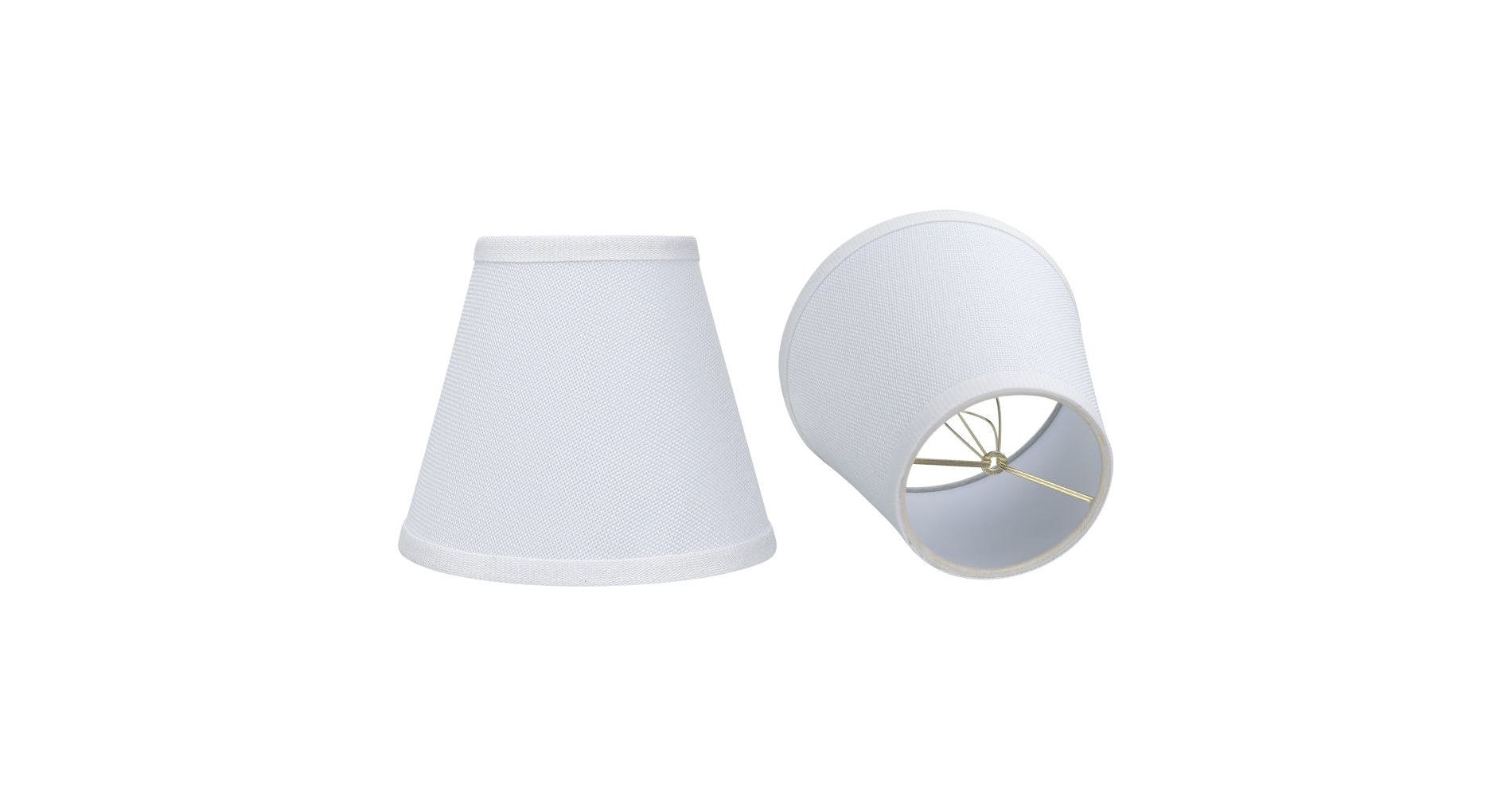 ALUCSET White Clip-On Linen Lamp Shades 4"×7"×6", Fabric Replacement Shades for Wall Sconces & Chandeliers