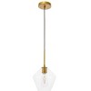 Elegant Lighting Gene 1 light Brass and Clear glass pendant - 3 of 4
