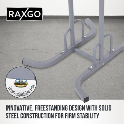 Freestanding Gray Metal Adjustable 2-Bike Storage Rack