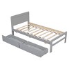 RISOKEYS Twin Size Platform Bed,Solid Wood Platform Bed Frame with Headboard and Slats Support,for Living Room, Bedroom, No Box Spring Needed - 4 of 4