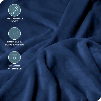 Giant Dark Blue Microplush Fleece Blanket
