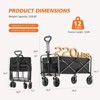 INFURNIC Utility Storage Carts Outdoor with Large Capacity and Foldable Design for Versatile Use in Gardening, Camping, Black, 29.1"*18.5"*35" - 3 of 4