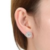 Guili Sterling Silver Stud Earrings with White Gold & Rhodium Plating and Colored CZ Stones – Elegant Design for Everyday Chic Style - 2 of 3
