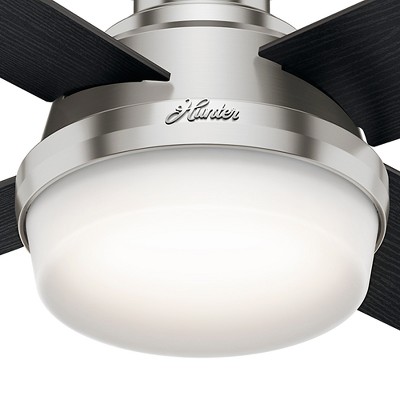 Hunter 44" Brushed Nickel Low Profile Ceiling Fan with LED Light