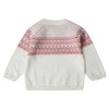 Stellou & Friends 100% Cotton Jacquard Design Baby Long Sleeve Crew Neck Sweater w/ Shoulder Buttons  - 9-12 Months / Mustard with White - 3 of 4
