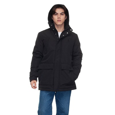 Rokka&Rolla Men's Parka Jacket Winter Coat with Fleece Hood