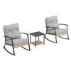 Sonkuki 3-Piece Patio Bistro Set, Rocking Chair Modern Patio Furniture Sets with Side Table and Cushions - 2 of 4