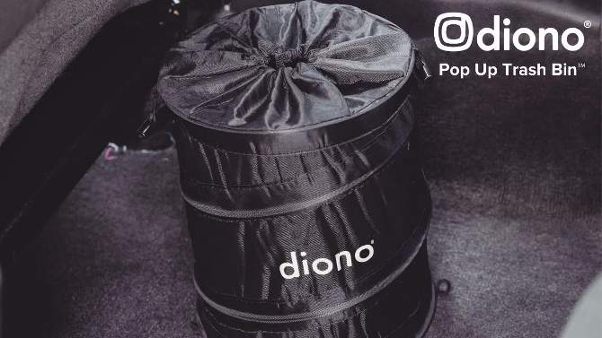 Diono Pop-up Trash Bin, Collapsible Car Trash Can, Leak Proof, Perfect for Keeping Car Clean, Black, 2 of 11, play video