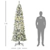 FURNIinspire Artificial Trees Prelit Snow Flocked Slim Christmas Tree With Branches For Holiday, Christmas Atmosphere, Green, 30.8"*30.8"*88.5" - 3 of 4