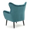 Modern Velvet Curved Wingback Chair, Upholstered Accent Chair, Button-Tufted Arm Chair with Oak Frame and Black Legs -Christopher Knight Home - 4 of 4