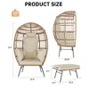 GustoWave 57''H Oversized Egg Shaped Lounge Chair with Ottoman and Thick Cushion, Outdoor Indoor Rocking Chair, Comfy Egg Rattan Seat - 3 of 4