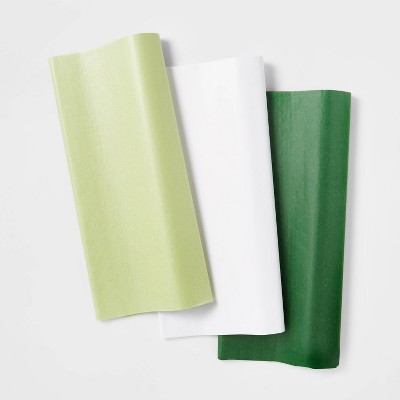 150ct Solid Banded Gift Tissue Paper Green/White - Wondershop™