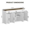 Sideboard Buffet Cabinet with Storage, 55'' Coffee Bar Cabinet Kitchen Buffet Storage Cabinet with 3 Drawers & 4 Doors - 2 of 4