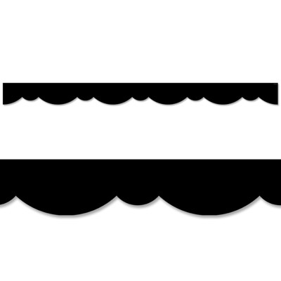 Creative Teaching Press Black Stylish Scallops Border, 35 Feet (Pack of 6)