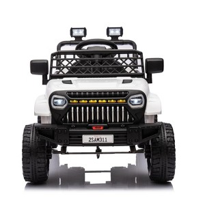 Kids Ride On Truck Car, 12V Battery Powered Ride On Toy for Toddlers, Electric Vehicle with Remote Control, Spring Suspension, LED Lights, Music - 1 of 4