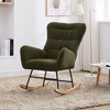 Teddy Upholstered Glider Rocking Accent Chair with High Backrest for Living Room, Bedroom, Offices - 3 of 4