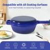 SEVOBAL Pots and Pans Enameled Cast Iron Skillets 2-in-1 Cast Iron Dutch Oven Pot, 3QT Dutch Oven 1.5QT Skillet, Blue, 16.54"*10.43"*4.72" - 2 of 4