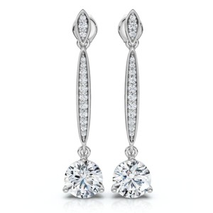 Pompeii3 1 5/8Ct Drop Dangle Earrings 14k Gold Lab Created - 1 of 4