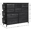 10/12 Drawer Dresser, Chest of Drawers for Bedroom with Side Pockets and Hooks, Fabric Storage Organizer Unit for Livingroom, Nursery, Hallway, Closet - 3 of 4