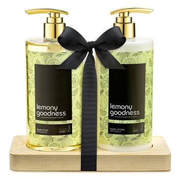 Freida & Joe Lemon Citrus Hand Soap and Lotion Set Luxury Body Care Mothers Day Gifts for Mom