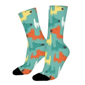 Cute Funny Cartoon Dog Puppy Women Printed Crew Socks Funny Funky Socks Soft Polyester Novelty Gifts for Artists Men - 1 of 1