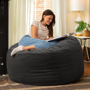 Jaxx 4 Foot Saxx - Large Round Bean Bag Chair for Adults - Lush Velvet - 1 of 4